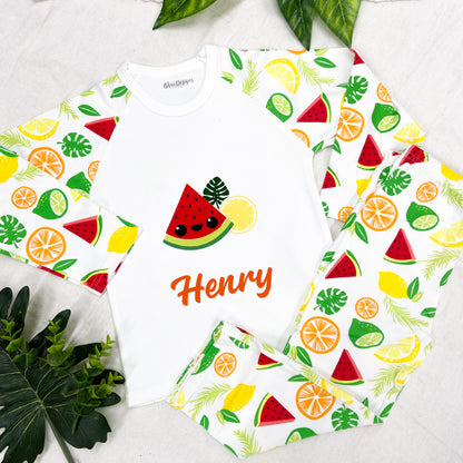 Personalised Children's Fruit Pyjamas