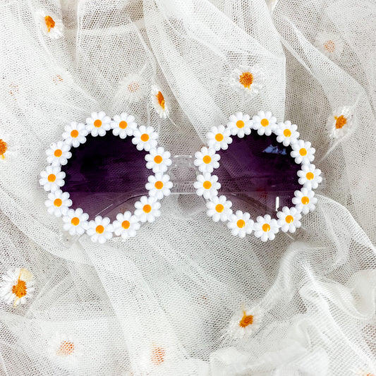Children's White Daisy Sunglasses