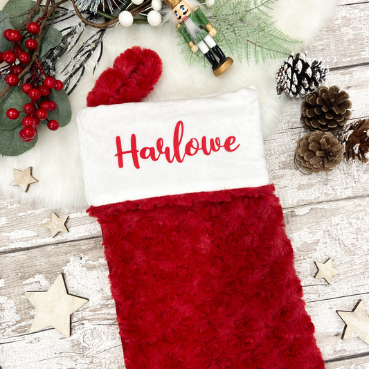 Personalised Red and White Stocking
