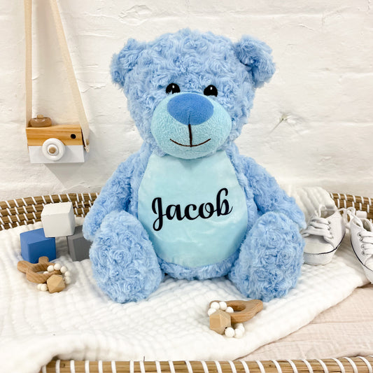 Personalise Blue Teddy Soft Toy