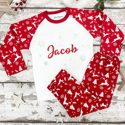 Personalised Red Christmas Pyjamas