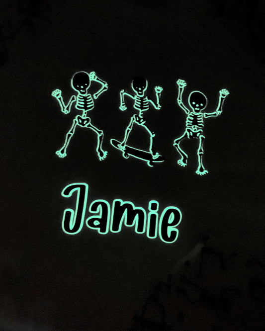 Personalised Glow in the Dark Skeleton Halloween Pyjamas