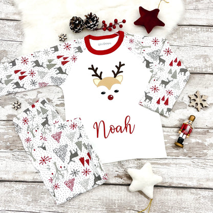 Personalised Boy Reindeer Pyjamas