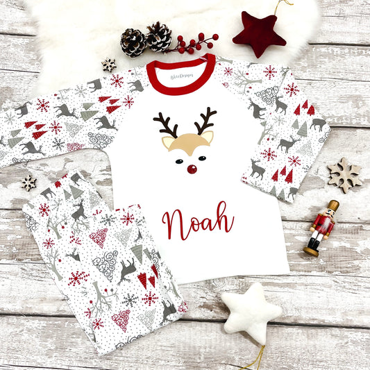 Personalised Boy Reindeer Pyjamas