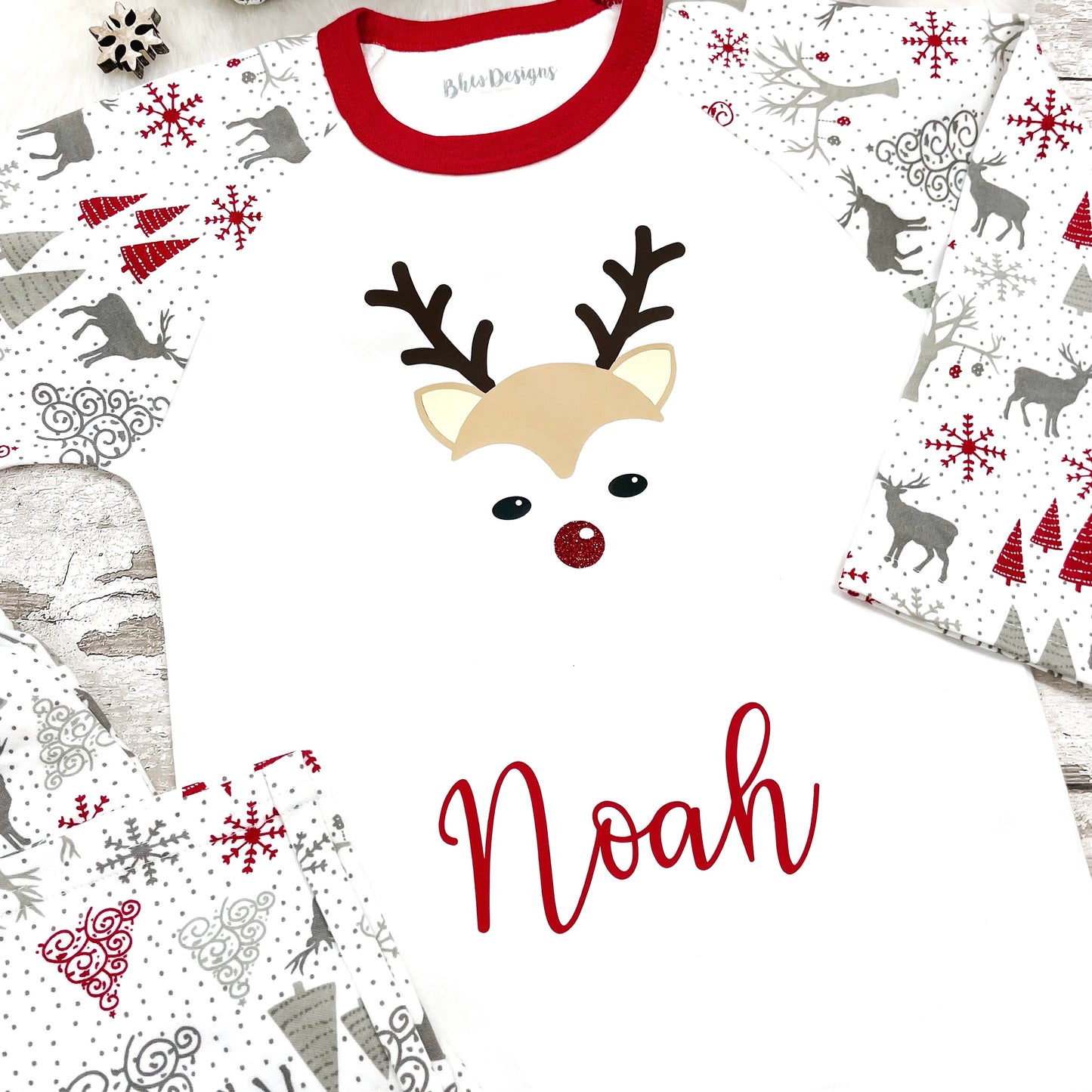 Personalised Boy Reindeer Pyjamas