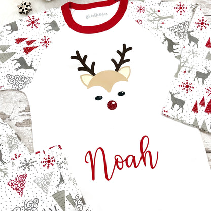 Personalised Boy Reindeer Pyjamas