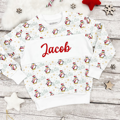 Personalised Kid's Penguin Sweatshirt