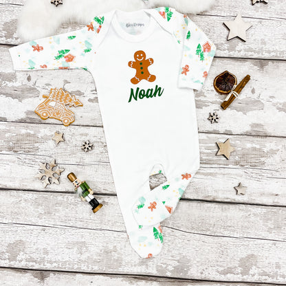 Personalised Gingerbread Man  Christmas Bodysuit