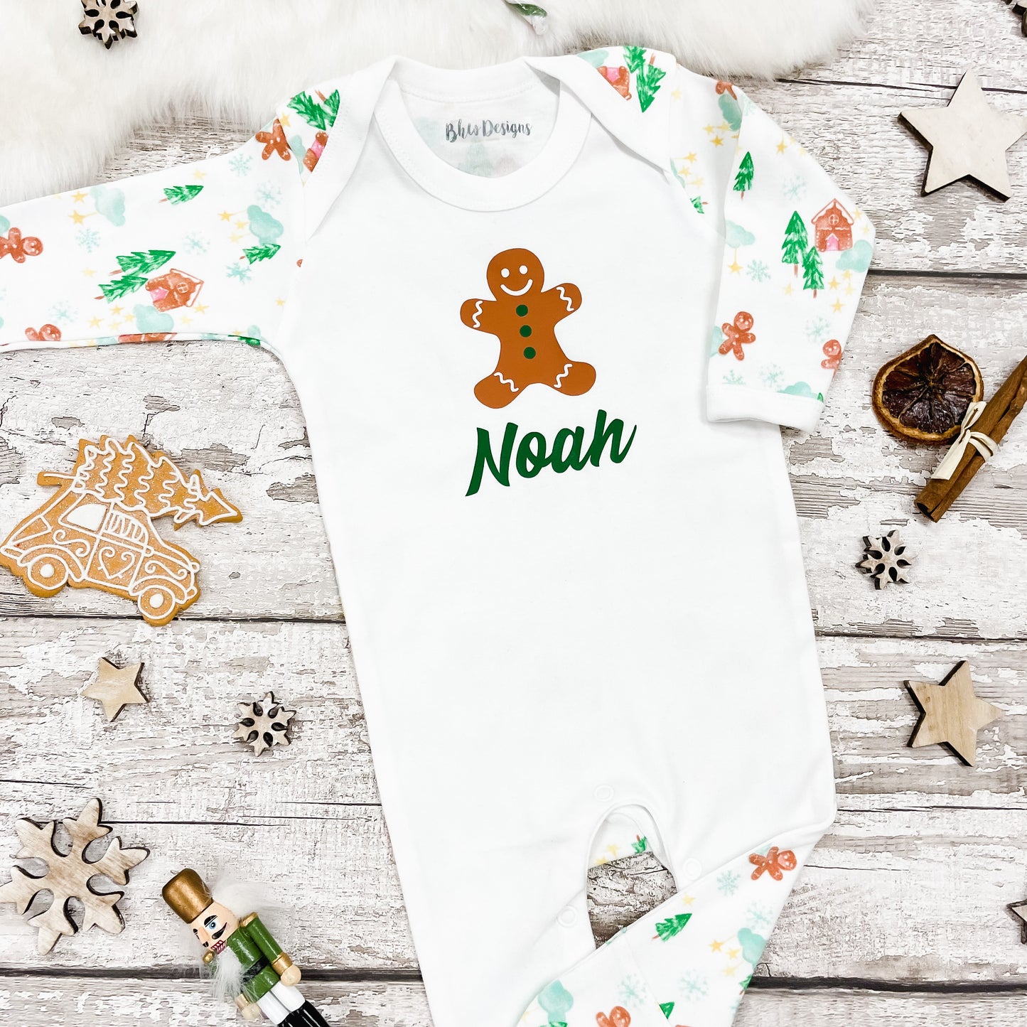 Personalised Gingerbread Man  Christmas Bodysuit