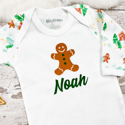 Personalised Gingerbread Man  Christmas Bodysuit
