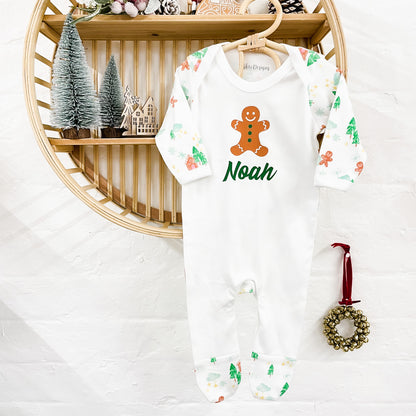 Personalised Gingerbread Man  Christmas Bodysuit