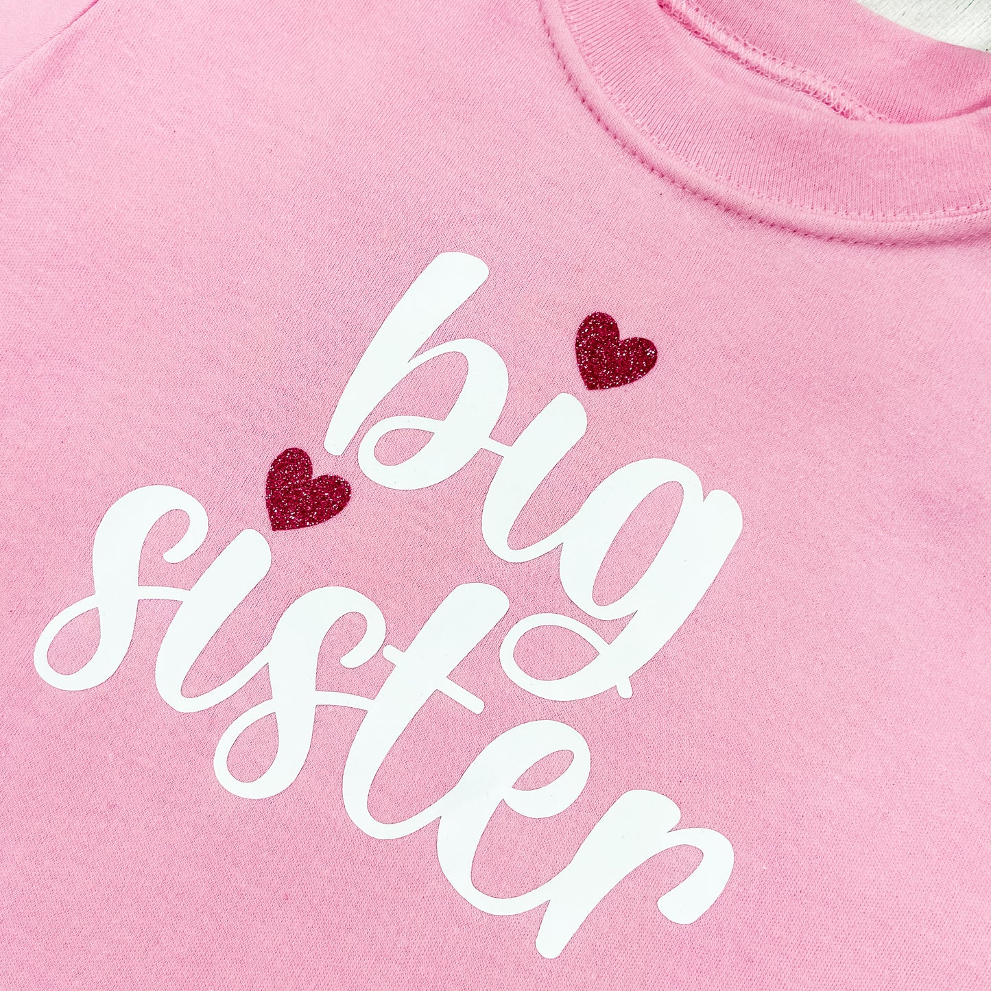 Big Sister Heart Pink T-Shirt
