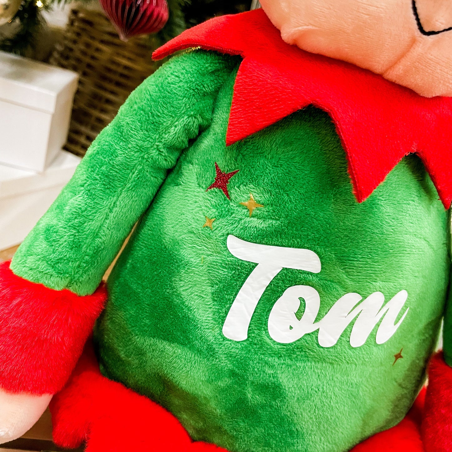 Personalised Name Elf Christmas Large Soft Toy