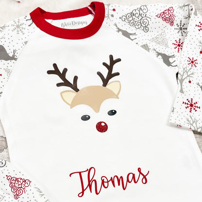 Personalised Boy Reindeer Pyjamas