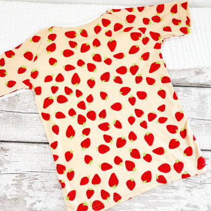 Personalised Strawberry Print Children's Short Pyjamas
