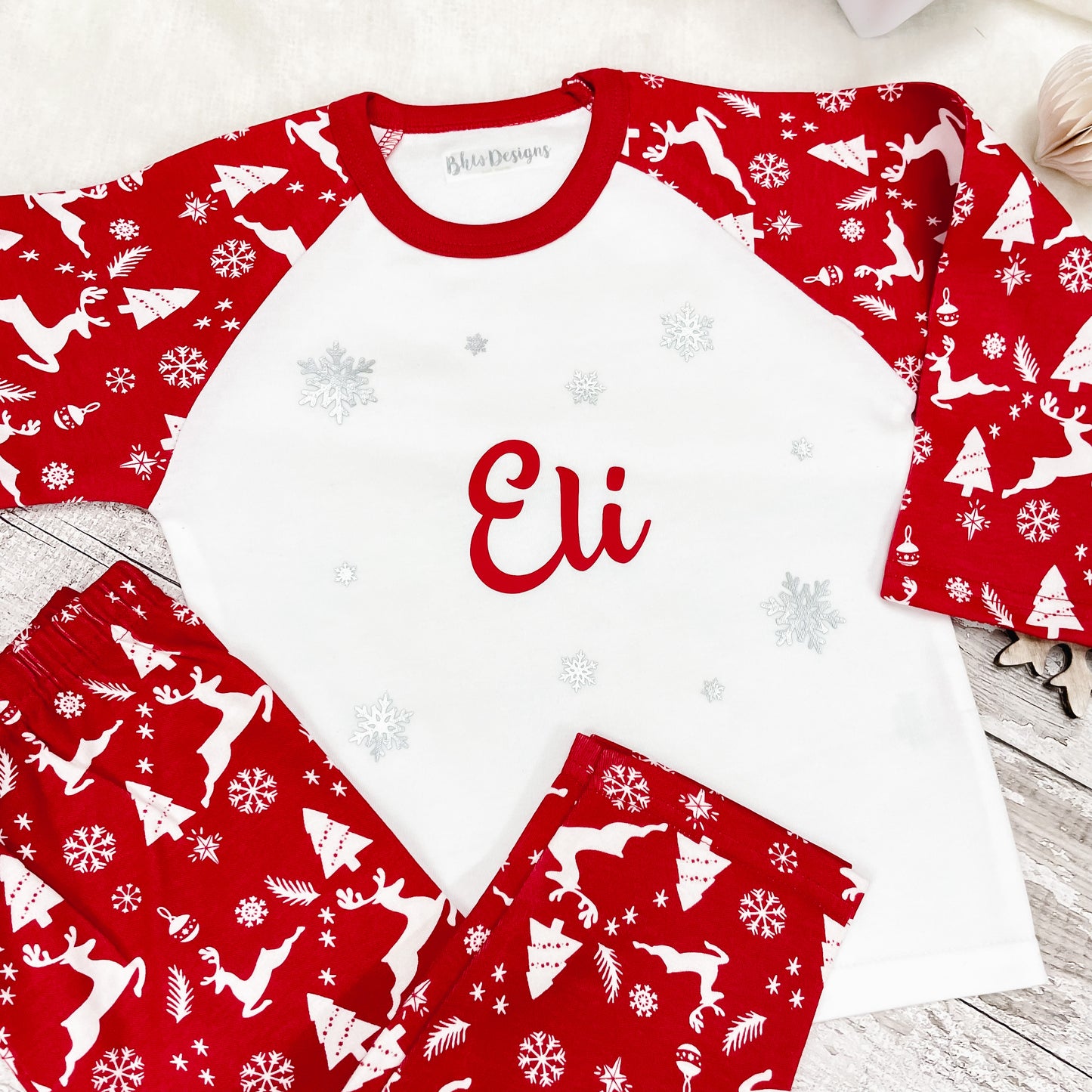 Personalised Red Christmas Pyjamas