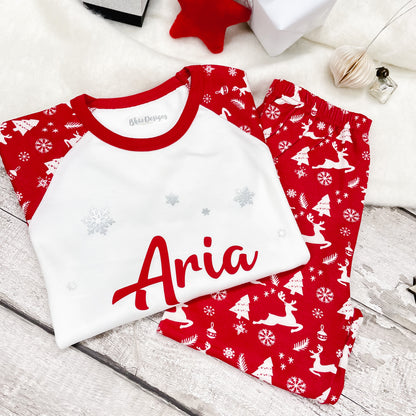 Personalised Red Christmas Pyjamas