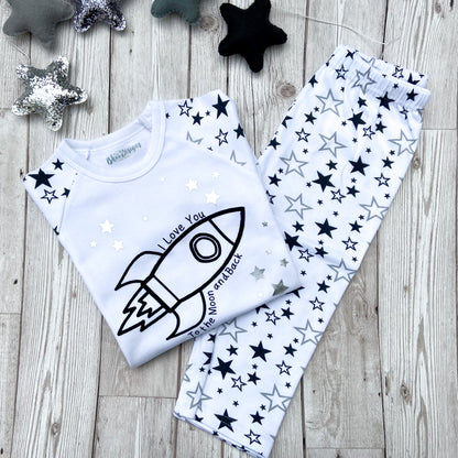 Personalised Children's Rocket and Star Pyjamas