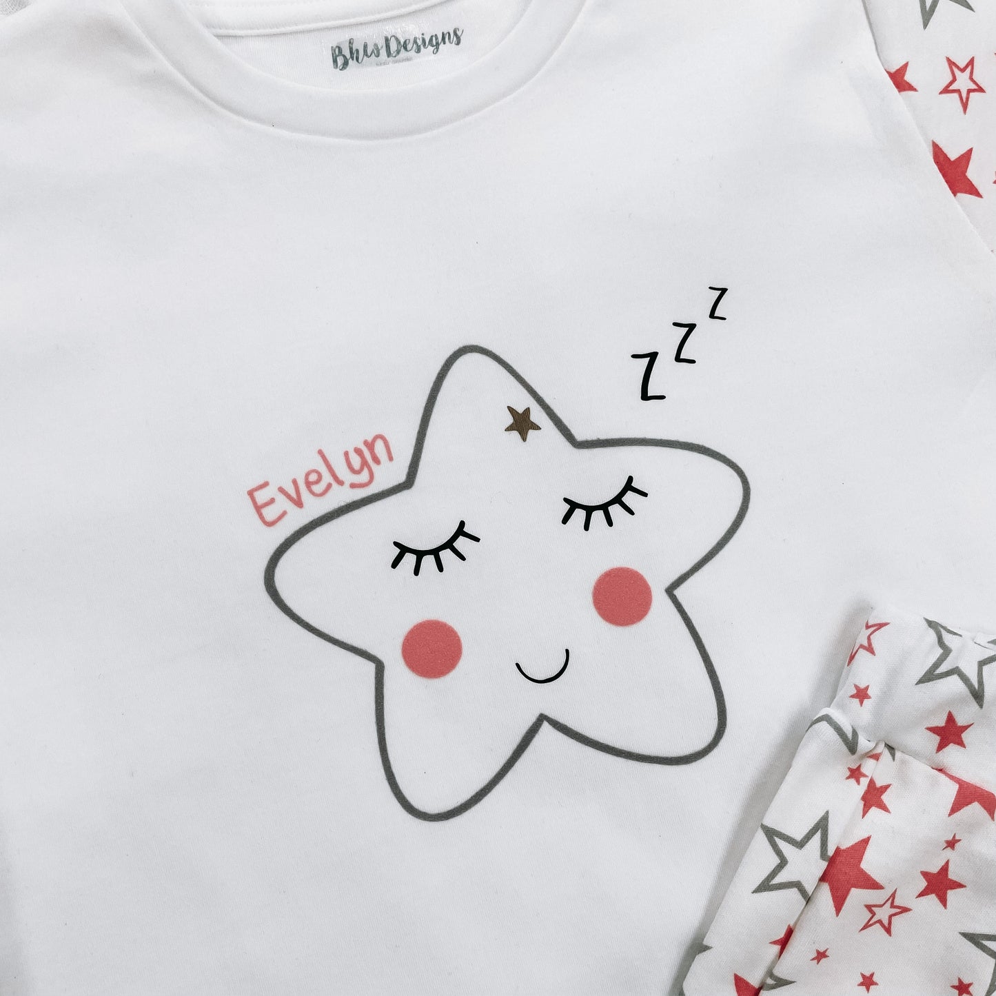 Personalised Pink Star Children's Short Pyjamas