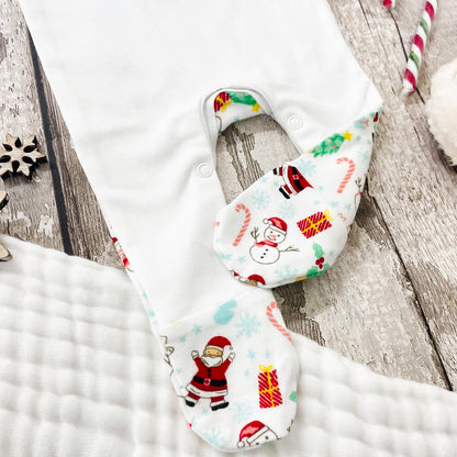 Baby Personalised Milk and Cookies Christmas Print Bodysuit