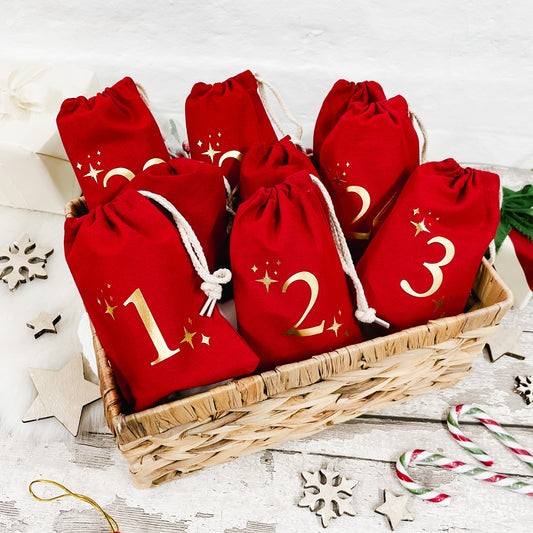 Advent Calendar Fill your own Bags 1-24 - Red