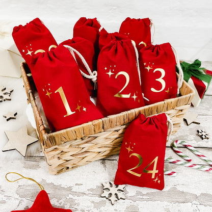 Advent Calendar Fill your own Bags 1-24 - Red