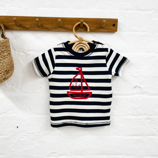 Personalised Children's Boat Stripe T-Shirt