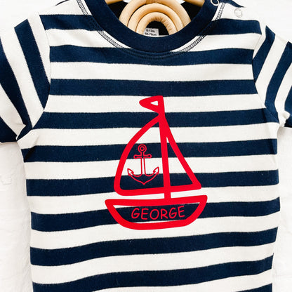 Personalised Children's Boat Stripe T-Shirt