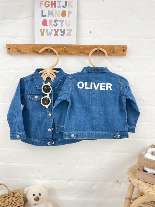 Personalised Children's Blue Denim Jacket