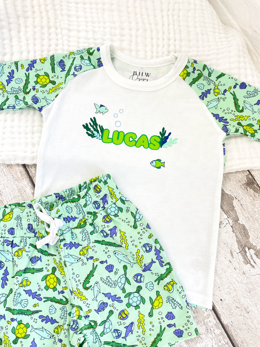 Personalised Under the sea Children's Short Pyjamas