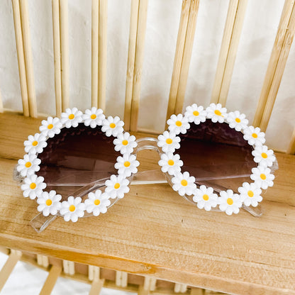 Children's White Daisy Sunglasses