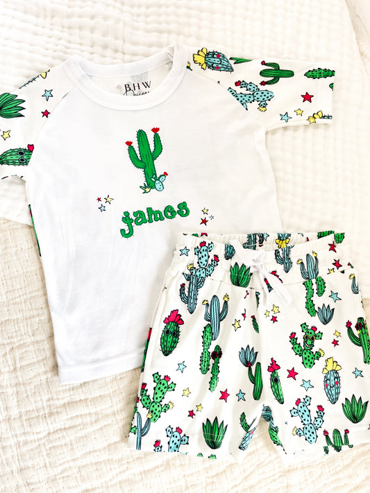 Personalised Cactus Children's Short Pyjamas