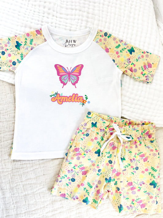 Personalised Butterfly Children's Short Pyjamas
