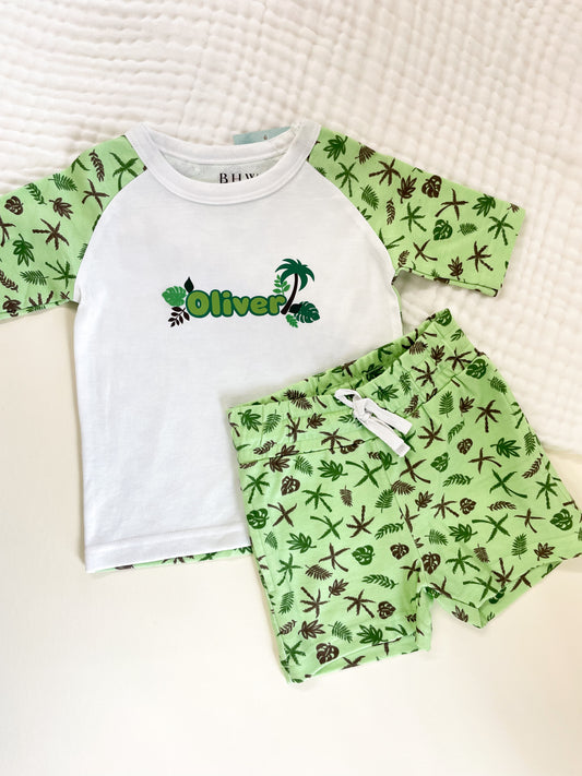 Personalised Palm Leaf Children's Short Pyjamas