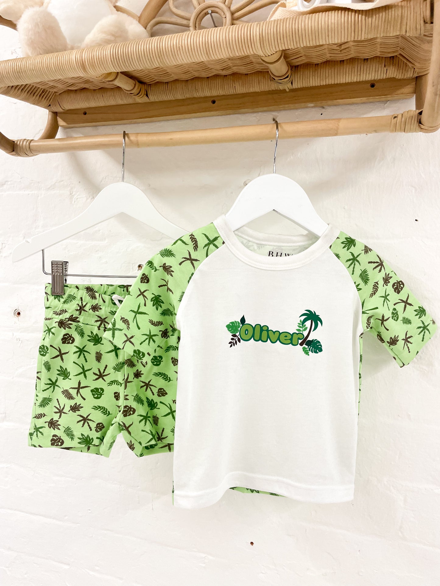 Personalised Palm Leaf Children's Short Pyjamas