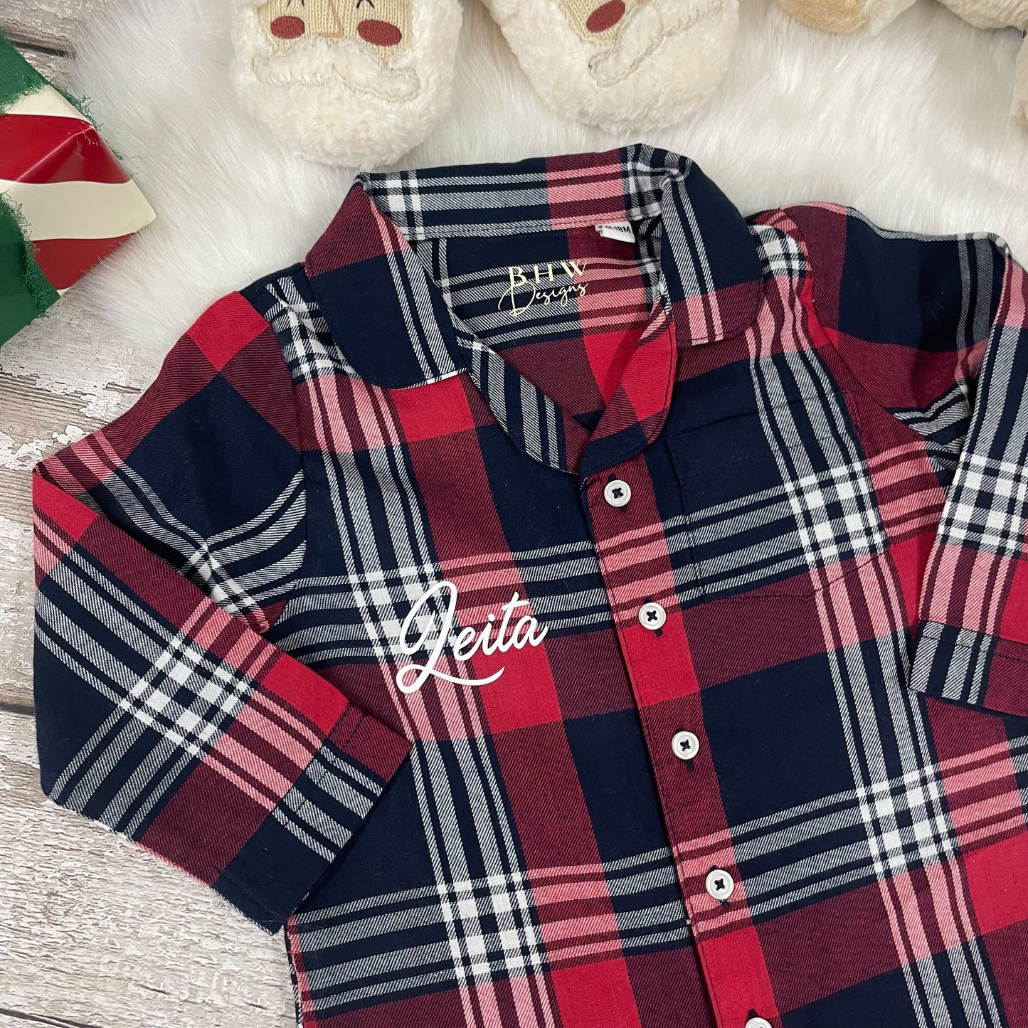 Personalised Name Tartan Romper Onesie