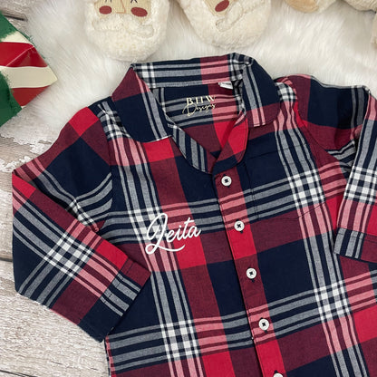 Personalised Name Tartan Romper Onesie