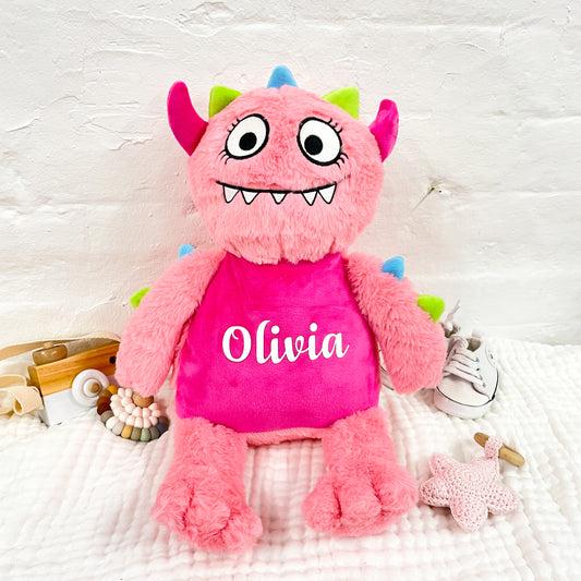 Personalised Pink Monster Soft Toy
