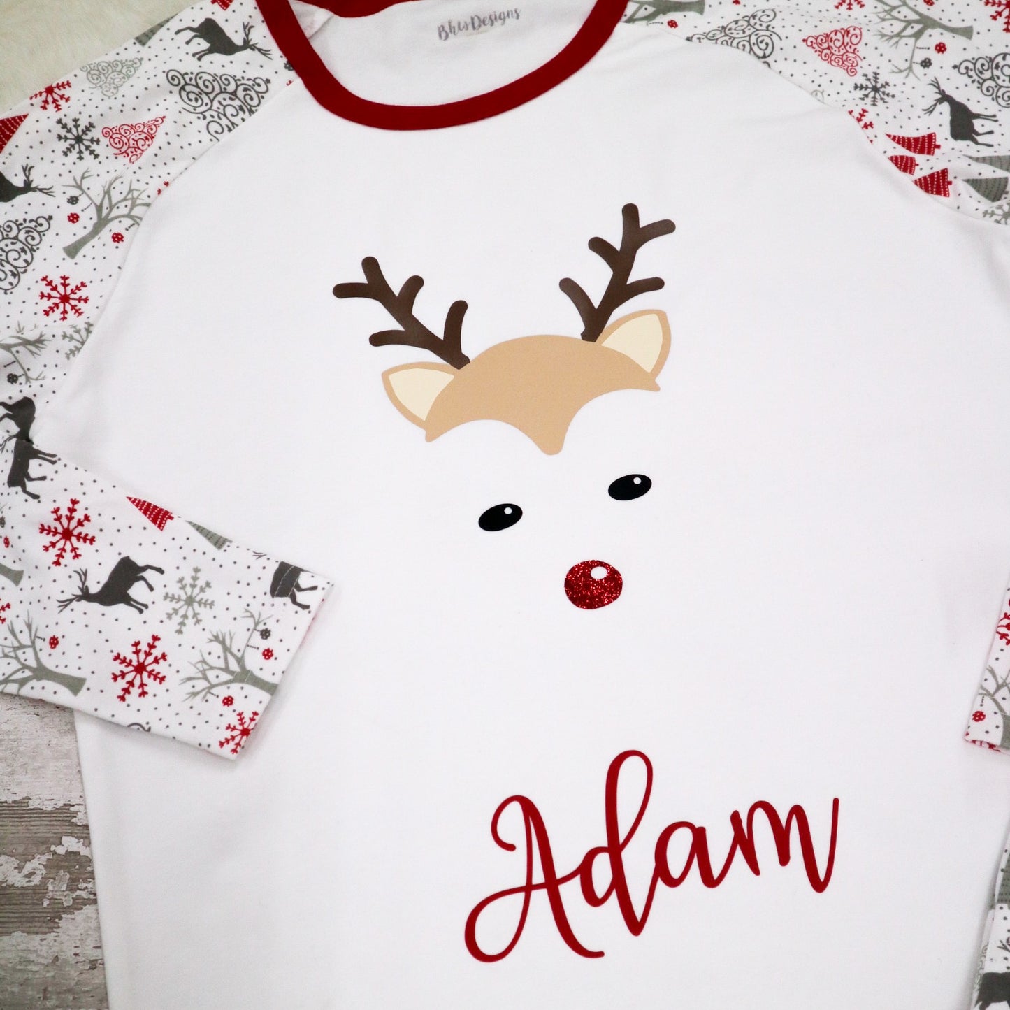 Men's Personalised Reindeer Pyjamas