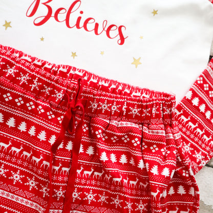 Women's Personalised Believes Christmas Fair Isle Pyjamas