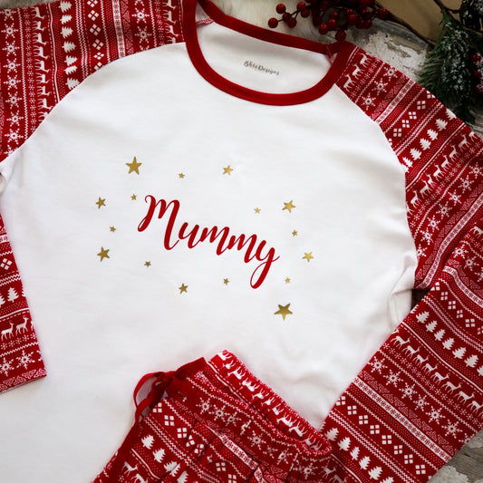Women's Personalised Christmas Fair Isle Pyjamas