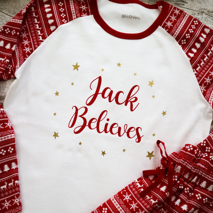 Men's Personalised Believes Christmas Fair Isle Pyjamas