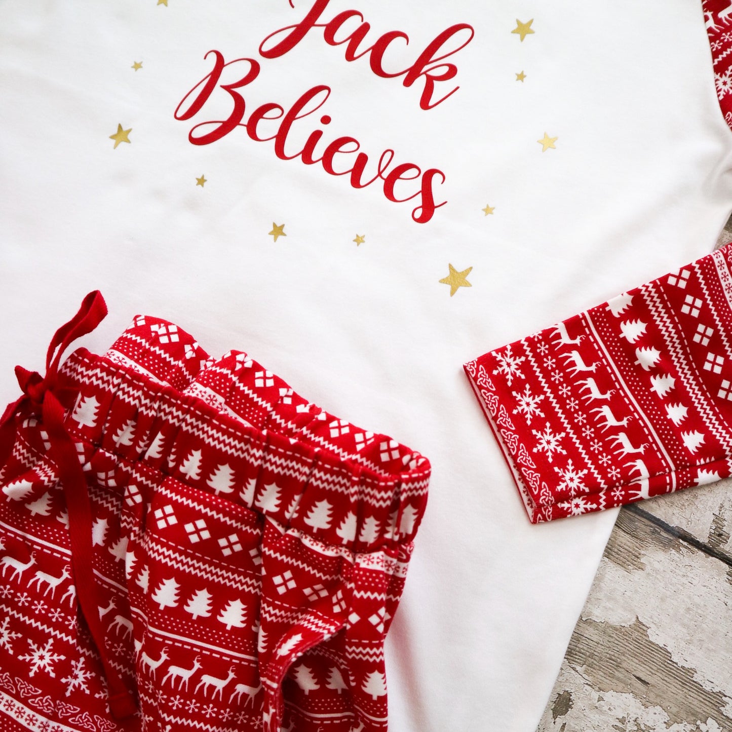 Men's Personalised Believes Christmas Fair Isle Pyjamas