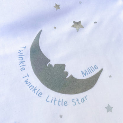 Personalised Blue Children's Moon and stars Pyjamas