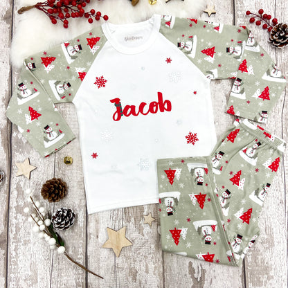 Personalised Snowman Pyjamas