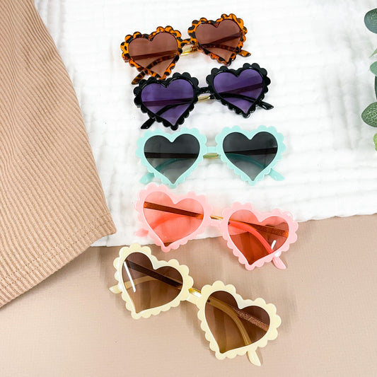 Kid's Heart Scallop Sunglasses