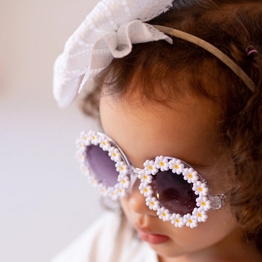 Children's White Daisy Sunglasses