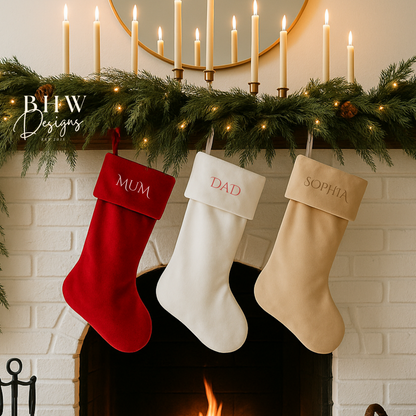 Personalised Red Velvet Nordic Stocking