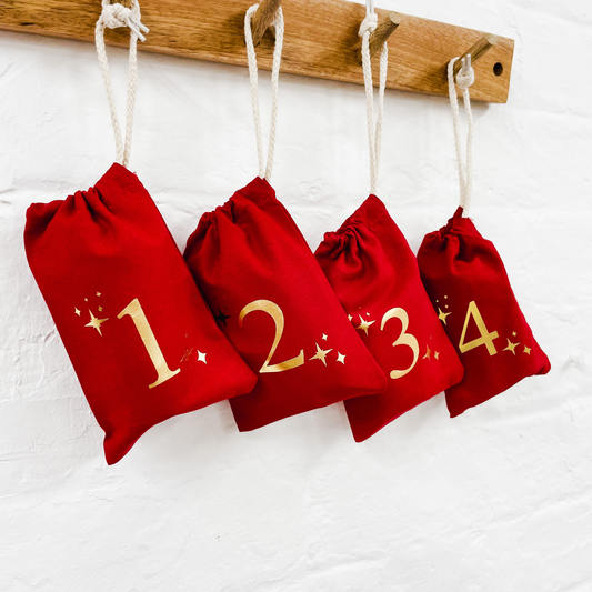 Advent Calendar Fill your own Bags 1-24 - Red