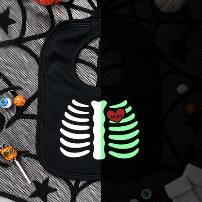 Black Skeleton Glow in the dark Bib